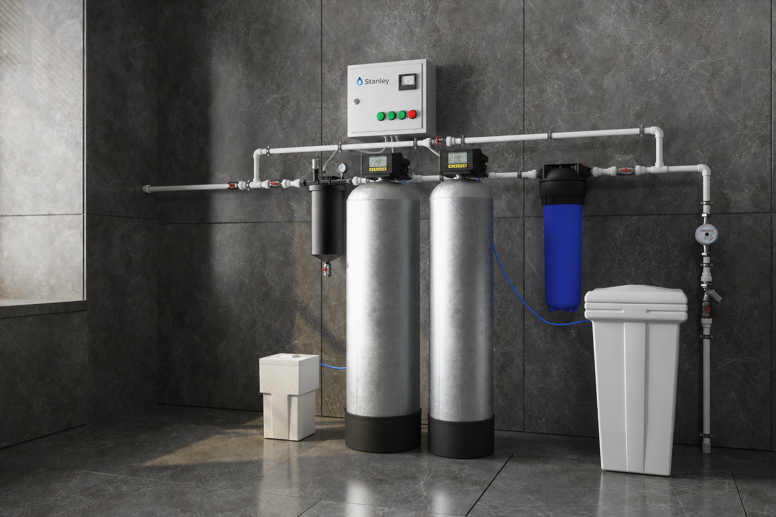 Su sertliği ölçümü ve evsel yumuşatma sistemi — Stanley Water